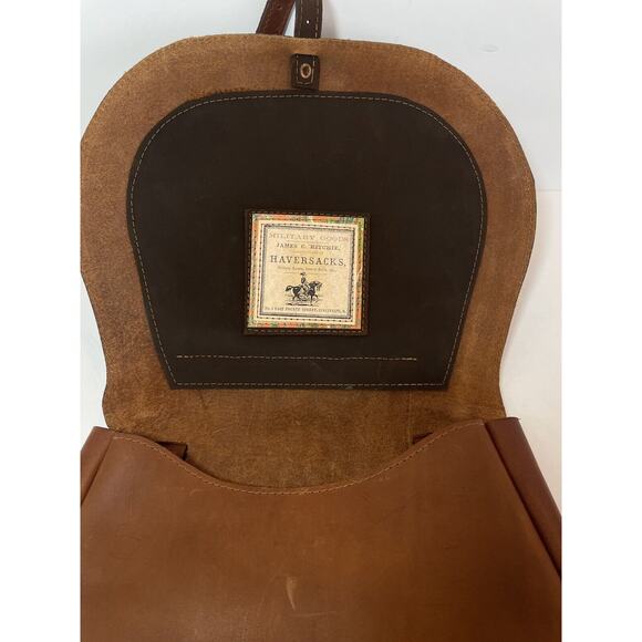 Military Goods James C. Ritchie Leather Haversack Crossbody Saddle Bag Messenger - Picture 16 of 16